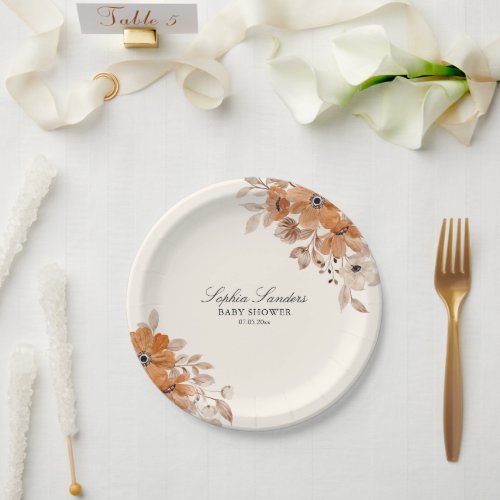 A Little Wildflower is on The Way Girl Baby Shower Paper Plates