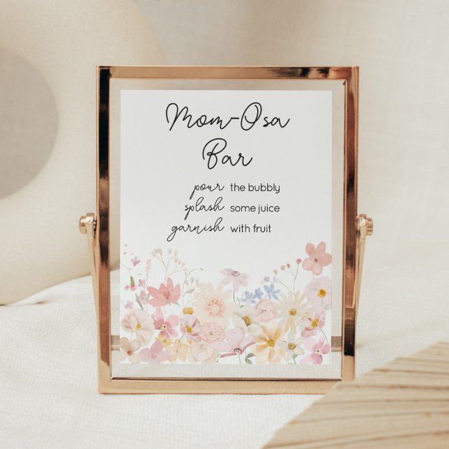 A Little Wildflower Is On The Way Mom Osa Bar Poster (Floral Little Wildflower Is On The Way Baby Shower Mom Osa Bar)