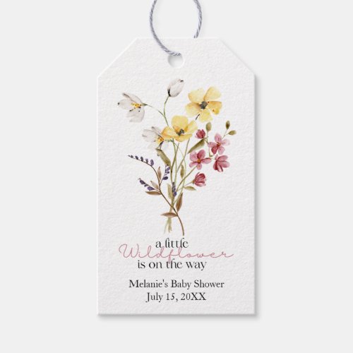 A Little Wildflower is on the Way Shower Gift Tag 