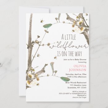 A Little Wildflower Is On The Way Spring  Invitation by iBella at Zazzle