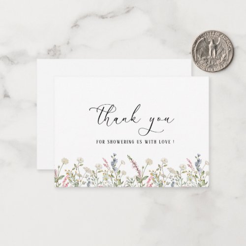A little wildflower is on the way watercolor thank note card