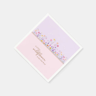 A Little Wildflower Modern Delicate Baby Shower Napkins