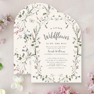 A Little Wildflower Nature Floral Girl Baby Shower Invitation