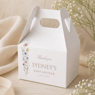 A Little Wildflower Neutral Baby Shower Favor Boxes