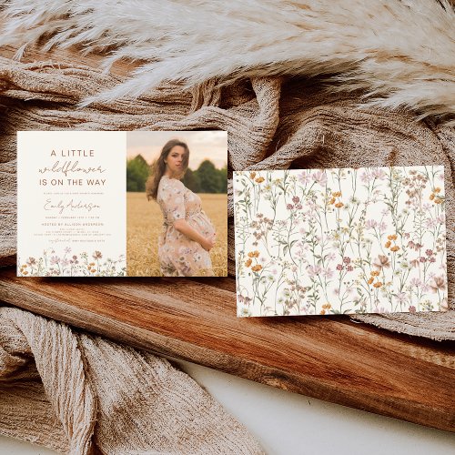 Spring Wildflower Floral or wildflower baby shower invitation