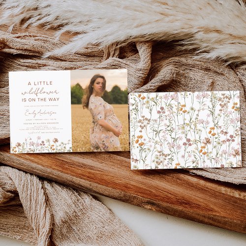 Spring Wildflower Floral or wildflower baby shower invitation