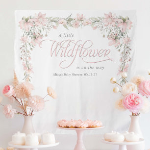 A little wildflower pink Baby Girl Shower Tapestry