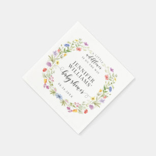 A little wildflower rustic boho baby girl shower napkins