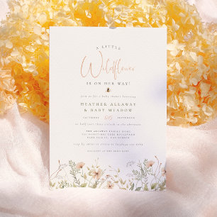 A Little Wildflower Rustic Boho Floral Baby Shower Invitation