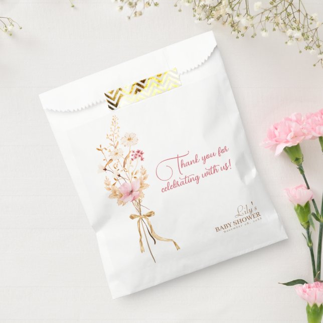 A Little Wildflower Rustic Boho Nature Baby Shower Favor Bag (Sealed)
