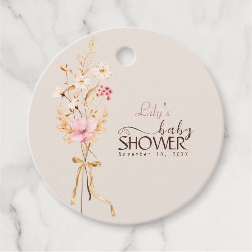 A Little Wildflower Rustic Boho Nature Baby Shower Favor Tags