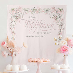 A little wildflower themed baby girl shower  tapestry