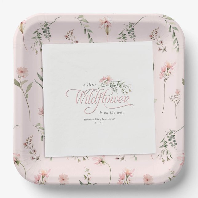 A little wildflower themed pink baby girl shower napkins (Creator Uploaded)
