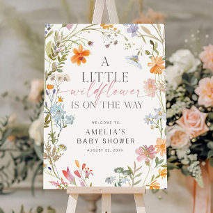 A Little Wildflower Welcome Sign, Baby Shower Welc Foam Board