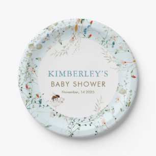 A little Wildflower Wild Flower Baby Shower Paper Plates