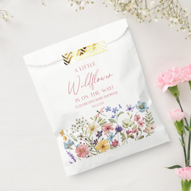 A Little Wildflower Wild Flower Floral Baby Shower Favor Bag (Sealed)