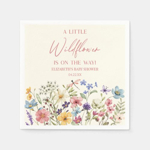 A Little Wildflower Wild Flower Floral Baby Shower Napkins