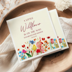 A Little Wildflower Wild Flower Floral Baby Shower Napkins