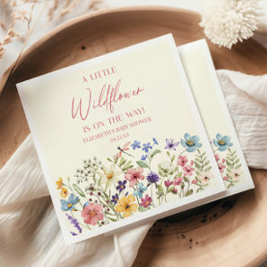 A Little Wildflower Wild Flower Floral Baby Shower Napkins