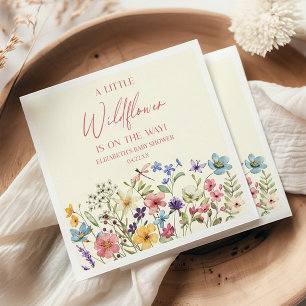 A Little Wildflower Wild Flower Floral Baby Shower Napkins