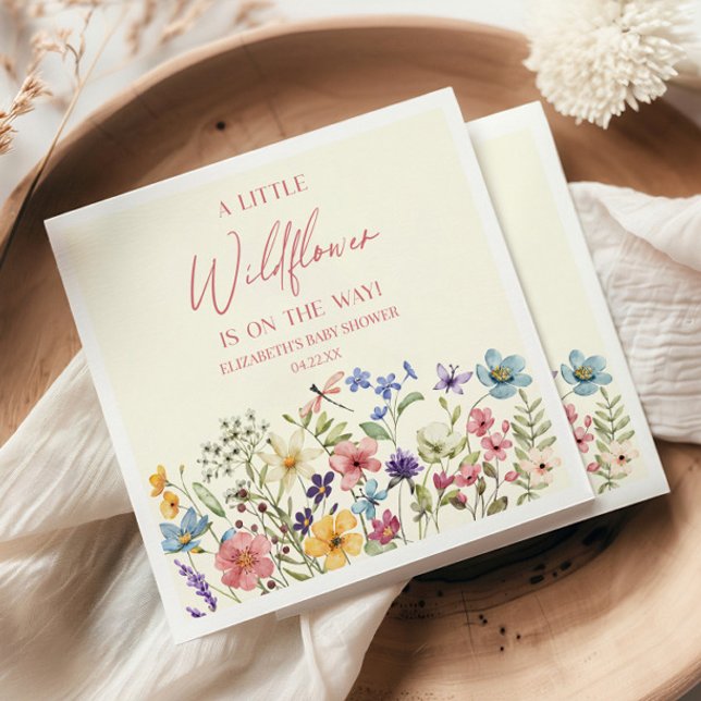 A Little Wildflower Wild Flower Floral Baby Shower Napkins (Creator Uploaded)