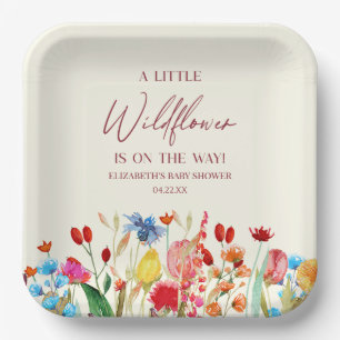 A Little Wildflower Wild Flower Floral Baby Shower Paper Plates