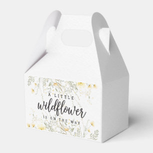 A Little Wildflower Yellow Watercolor Baby Shower Favor Boxes