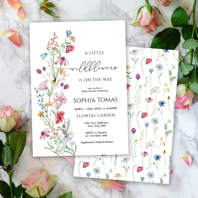 A Little Wildflowers Baby Shower Invitation (Creator Uploaded)