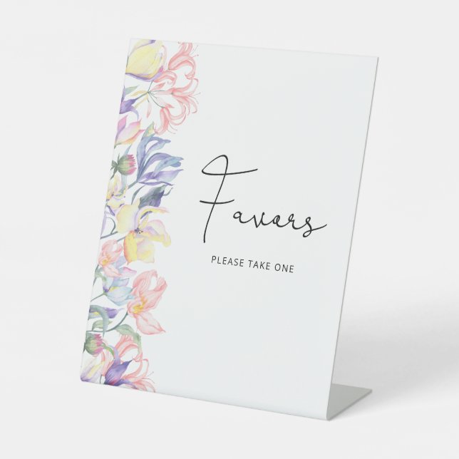 A little wildflowers is on the way Favors Pedestal Sign (Front)