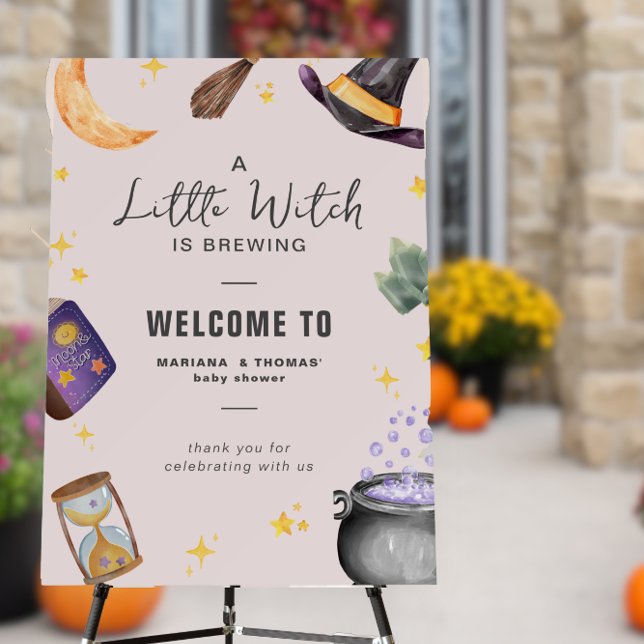 A Little Witch Brewing Girl Halloween Baby Shower Foam Board (Creator Uploaded)
