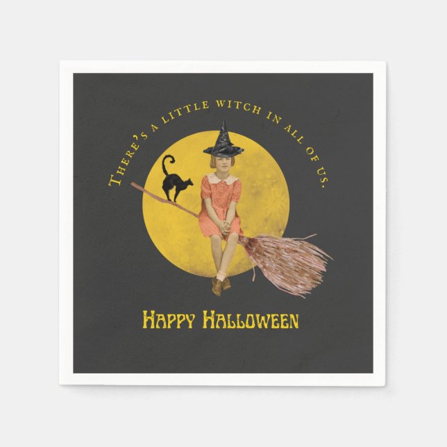 A Little Witch In All Of Us Halloween  Napkins (Front)
