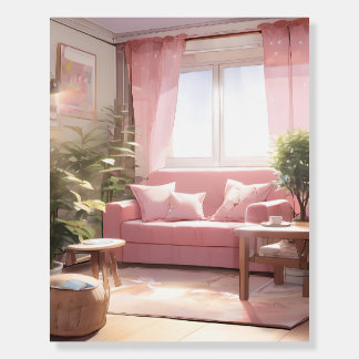 A living room during the day foam board