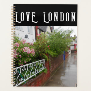 A London Street and rain England Planner