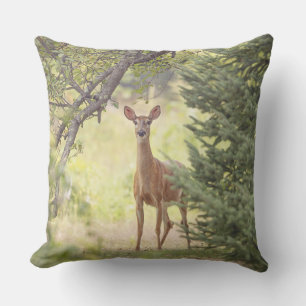 A Lone Deer Outdoor Pillow