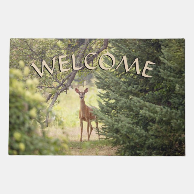 A Lone Deer Welcome Doormat (Front)
