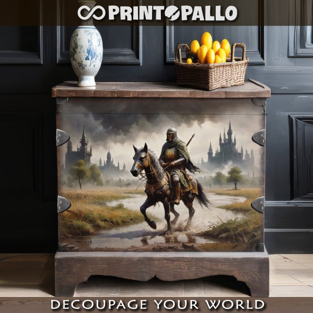 A lone medieval knight and his horse -  tissue paper (Creator Uploaded)