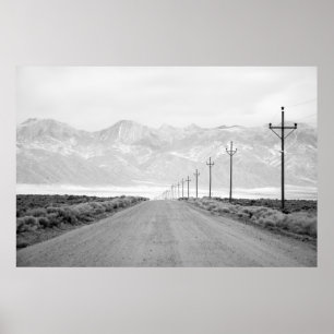 A Lone Road and Power Lines San Juan Mountains Poster
