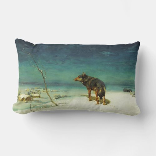 A Lone Wolf Samotny Wilk Lumbar Pillow