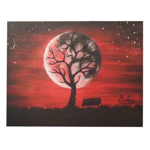 A lonely blood moon dusk notepad
