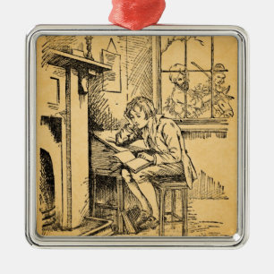 A Lonely Boy Metal Ornament