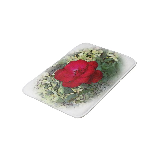 A lonely rose bath mat (Angled)