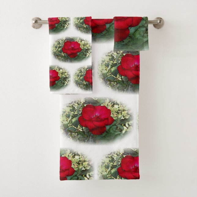 A lonely rose bath towel set (Insitu)