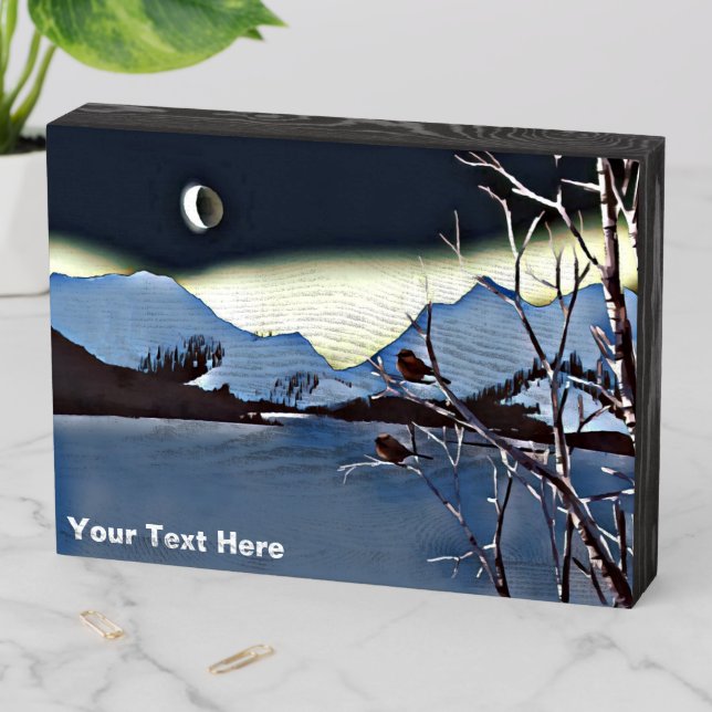 A Long Cold Night Wooden Box Sign (In Situ Horizontal)