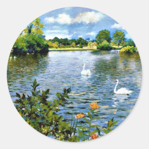 A Long Island Lake artwork Classic Round Sticker