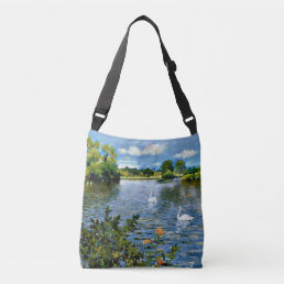 A Long Island Lake, fine art, Crossbody Bag