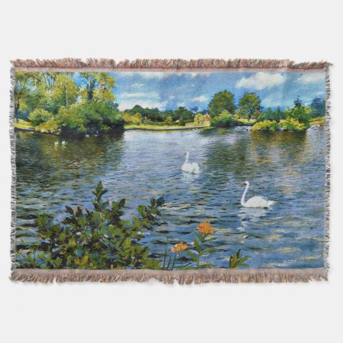 A Long Island Lake fine art Throw Blanket