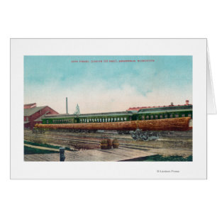 A Long Tree Log on Railroad Tracks Cards