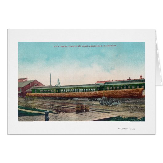 A Long Tree Log on Railroad Tracks Cards (Front Horizontal)