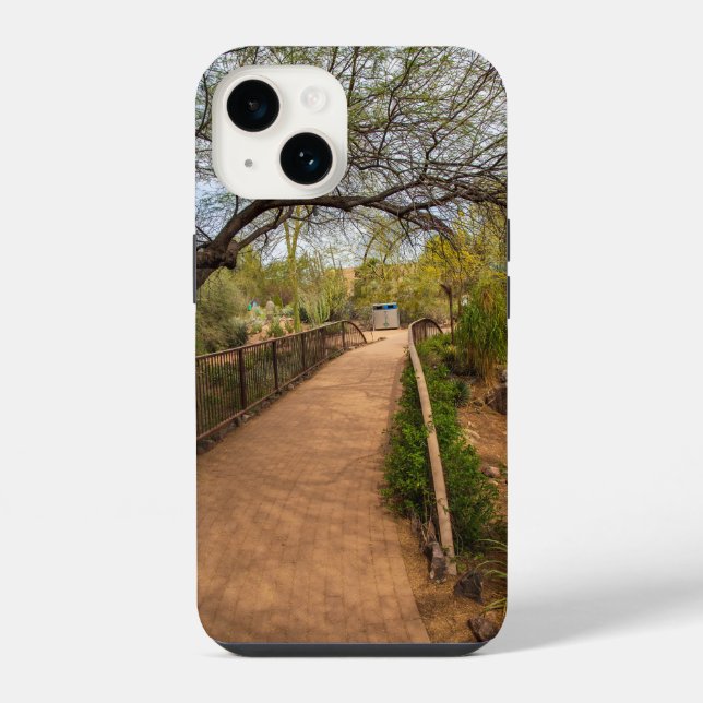 a long winding footpath at Desert Botanical Garden Iphone Case (Back)