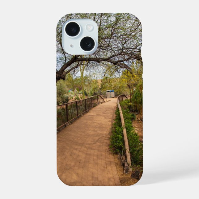 a long winding footpath at Desert Botanical Garden Iphone Case (Back)